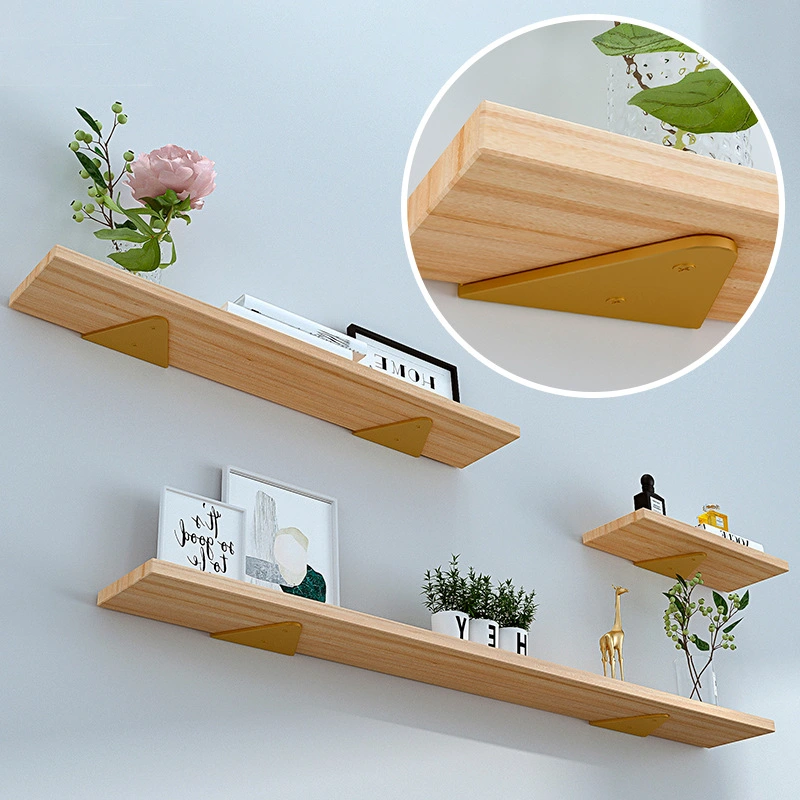 Gold triangle wall shelf, load-bearing frame, laminate bracket