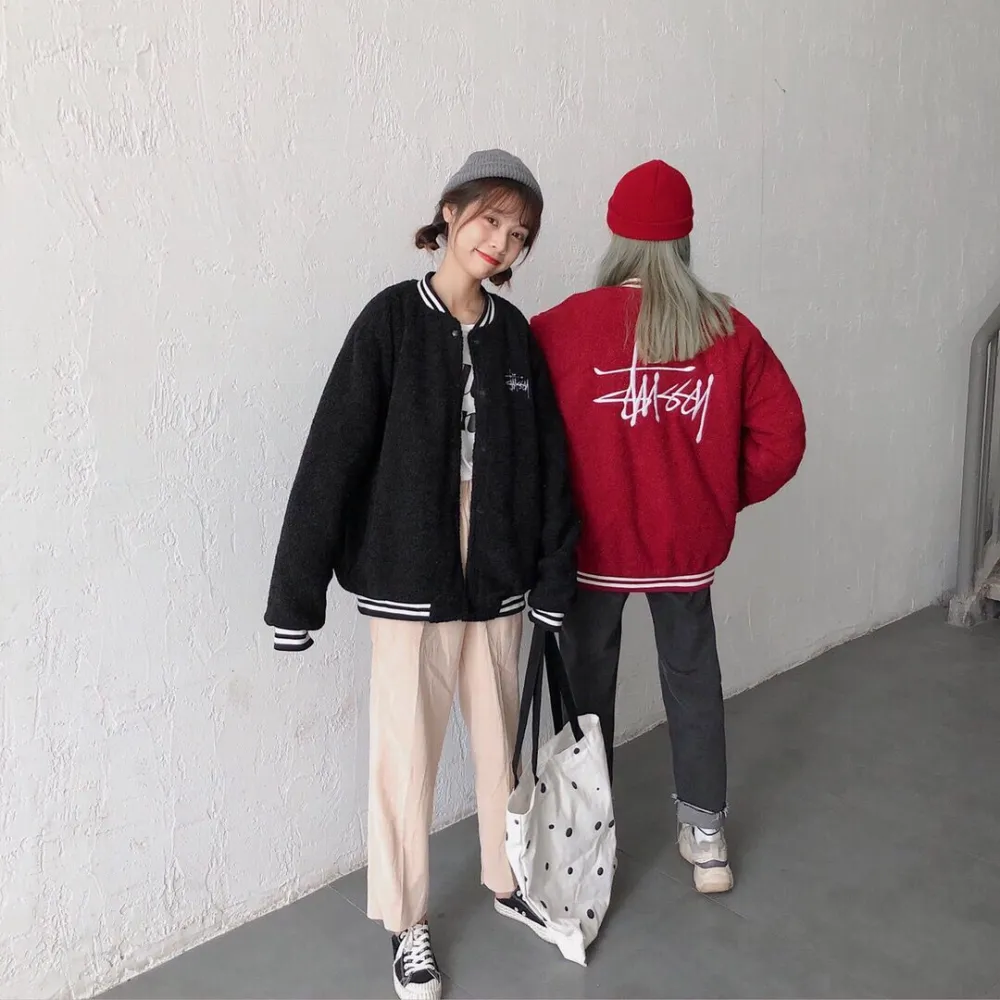Baseball jacket with long sleeves