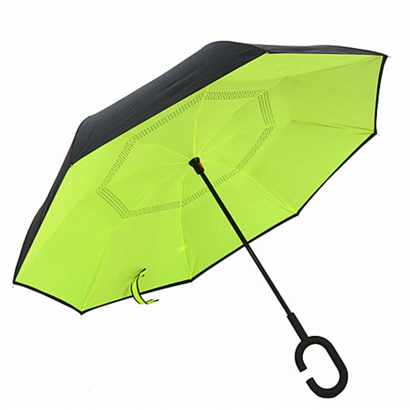 New Windproof C-Handle Double Layer Inverted Umbrella Cars Reversible Umbrella