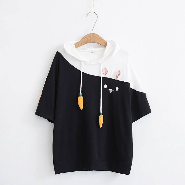 Rabbit color matching short sleeve T-shirt