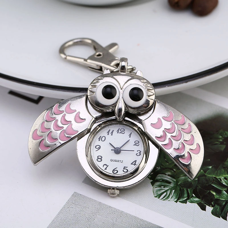 Flip Korean style owl necklace hanging watch