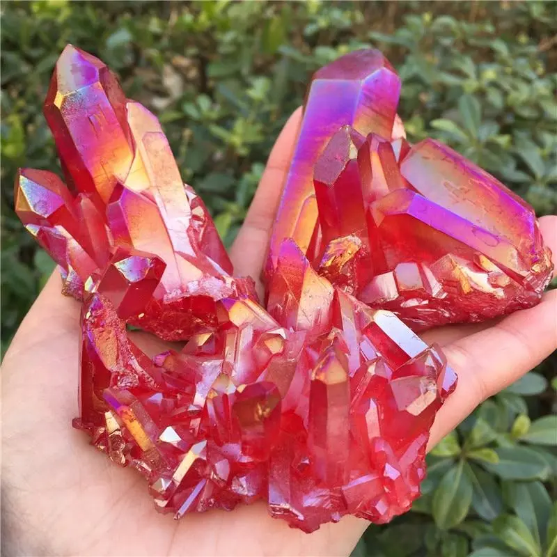 Red Aura Crystal Cluster