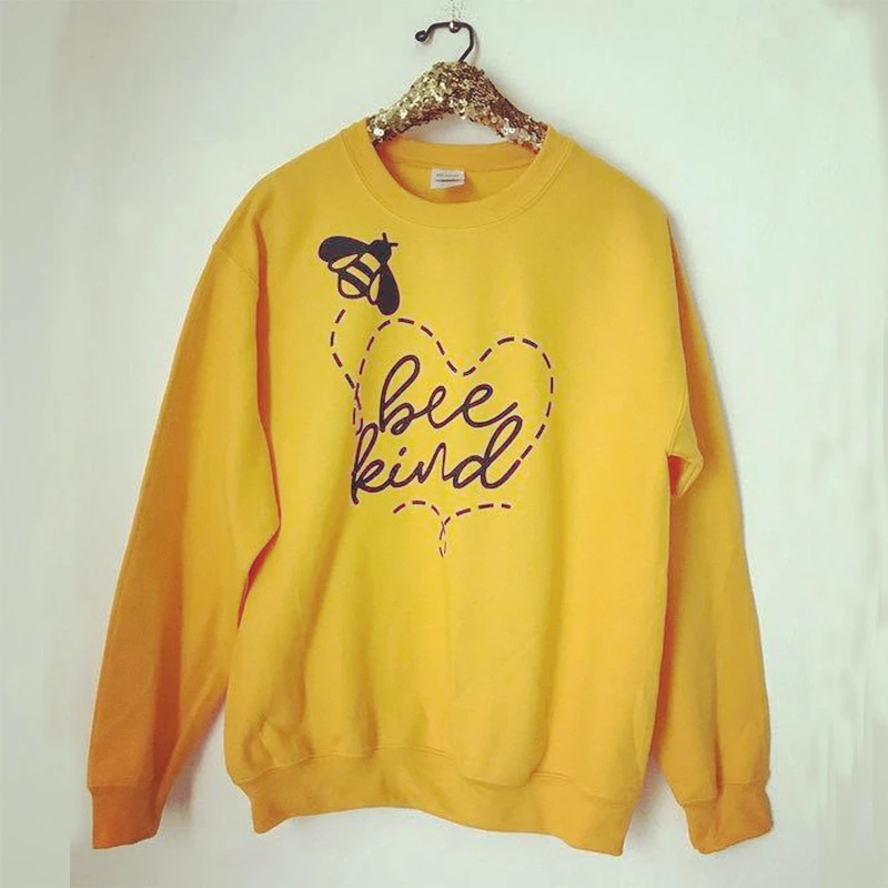 Foreign trade long-sleeved sweater Bee Bee Kind pattern European and American trend letters casual tops for sale