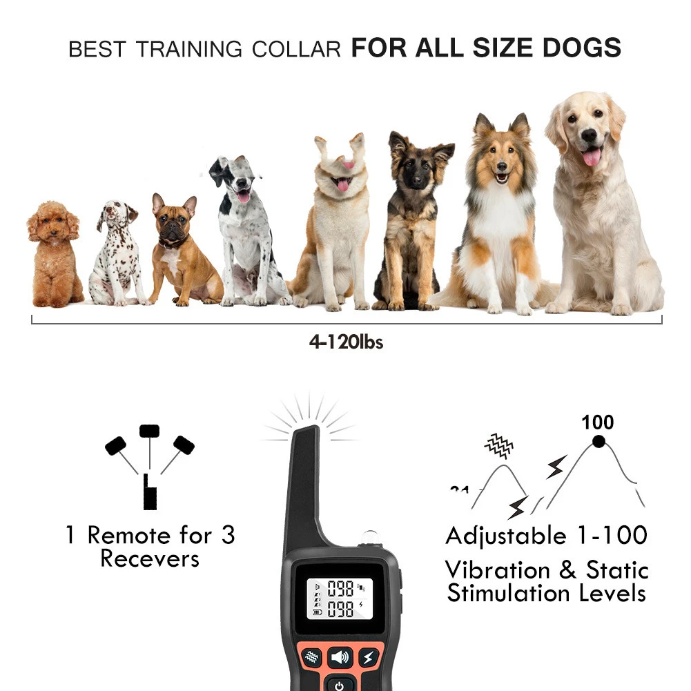 Dog Trainer Bark Stopper Waterproof Electric Shock Collar
