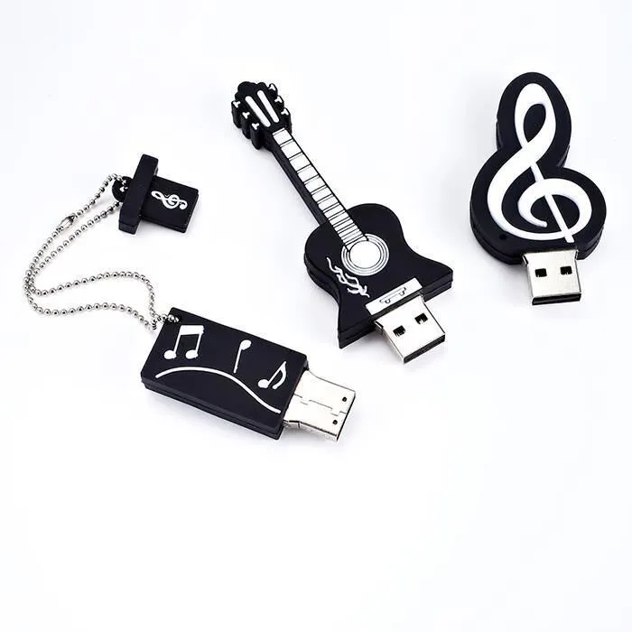 Piano, guitar, notes, violin, USB