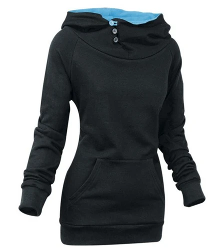 Suede hooded slim women's sweater