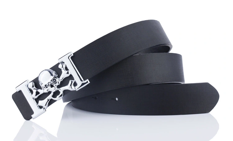 Student decorative skull smooth buckle belt