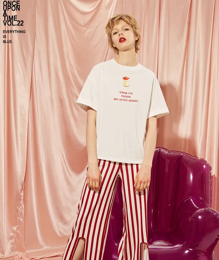 2021 summer cotton loose printed t-shirt female short-sleeved letter round neck t-shirt