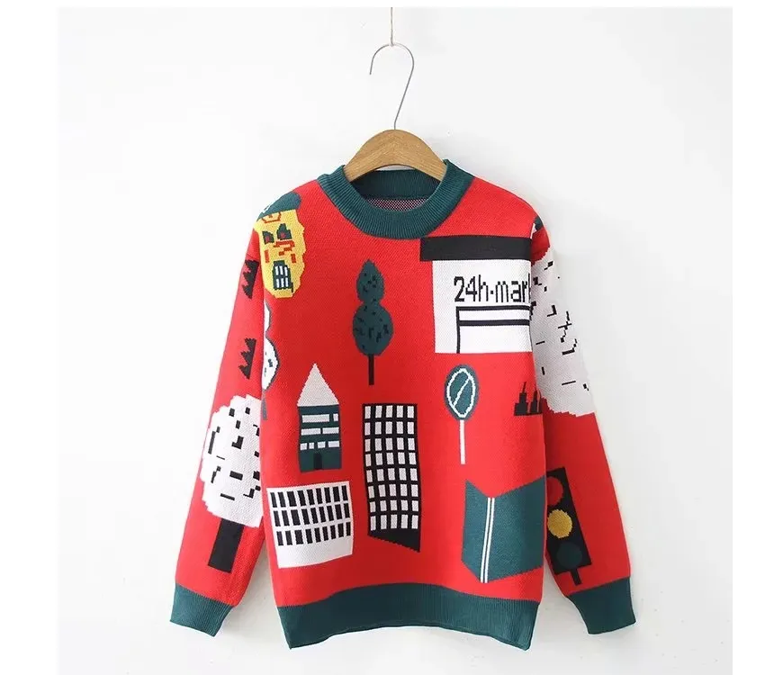 Autumn and winter sweaters women's heads wearing a half-high collar sweet tops short sweater women's long sleeves