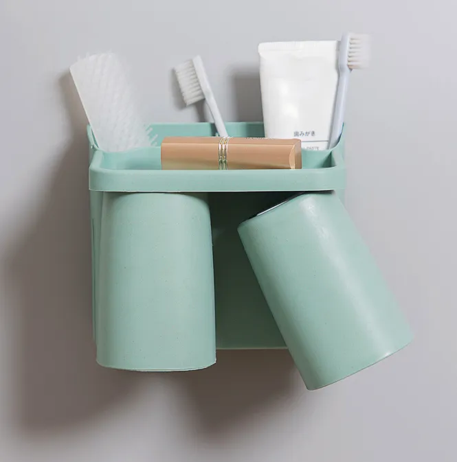Wall-mounted toothbrush holder