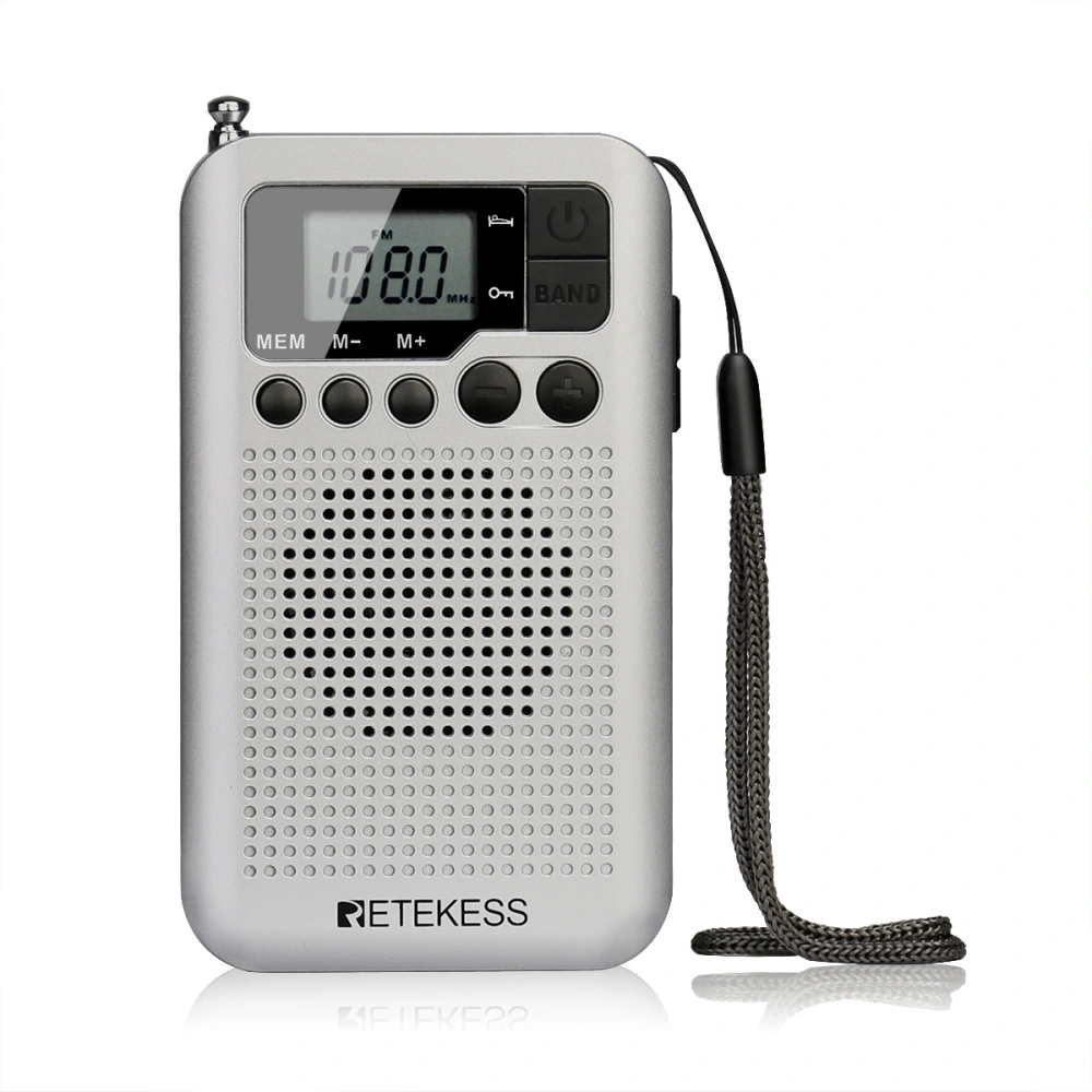 RETEKESS TR106 silver portable radio [FM/AM] sleep timer