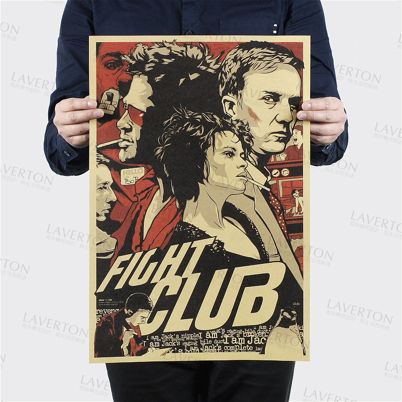 Fight Club Retro Vintage  Classic Movie Kraft Poster 51x35.5cm