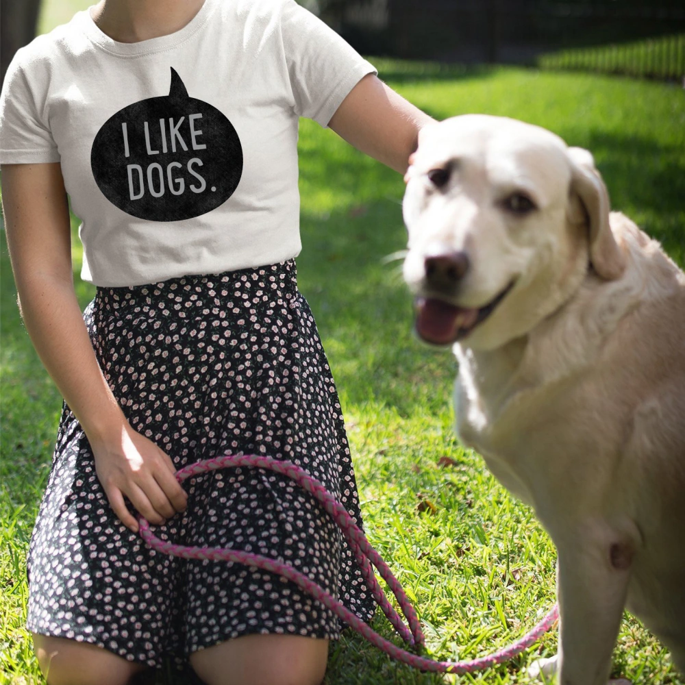 I like dogs printed short-sleeved t-shirt