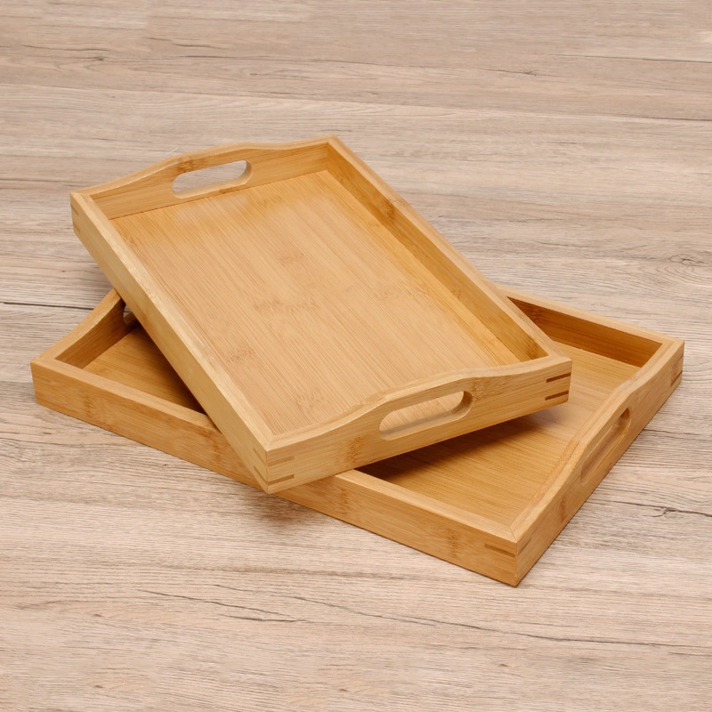 Rectangular Japanese style bamboo tray