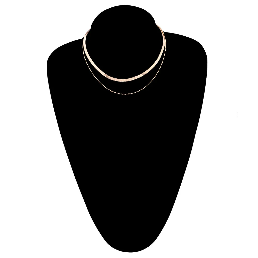 Metal Twisted Sheet Multilayer Necklace For Women