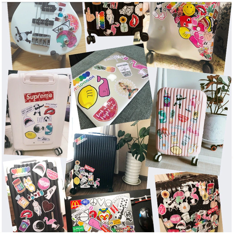50 Steam wave suitcase stickers