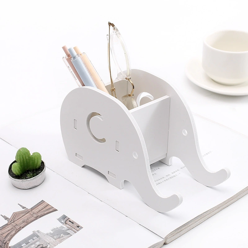 Simple multi-functional desktop wooden storage box
