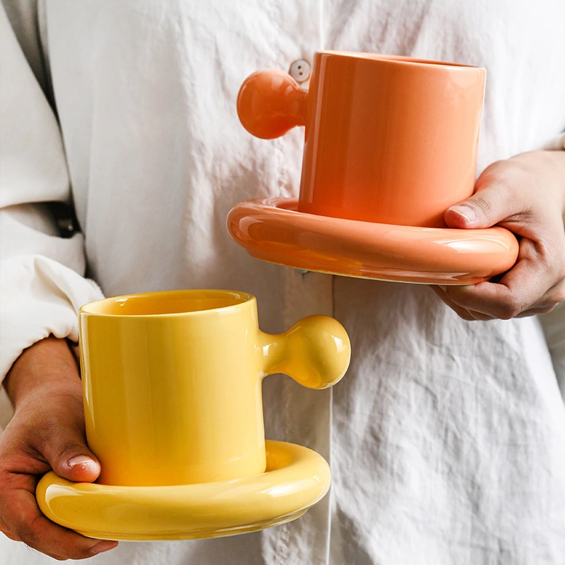 Creative Vitality Egg Yolk Cup Mug and Saucer Set