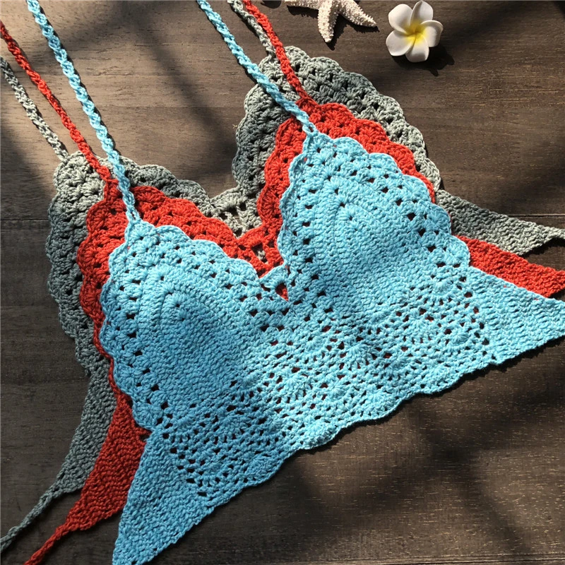 Hand hook knit wrapped chest