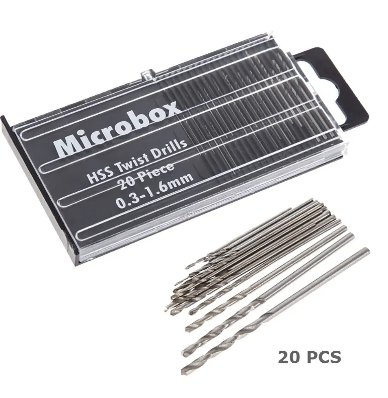 20Pcs Mini drill bit High Speed Steel HSS Micro Twist Drill