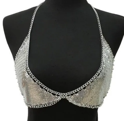 Festival Boho Body Metal Chain Bra II