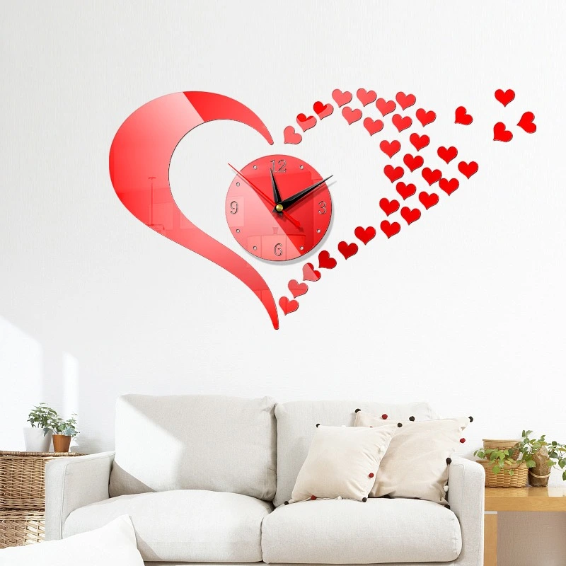 Three-Dimensional Decorative Clock Acrylic Digital Mirror Wall Sticker Wall Clock