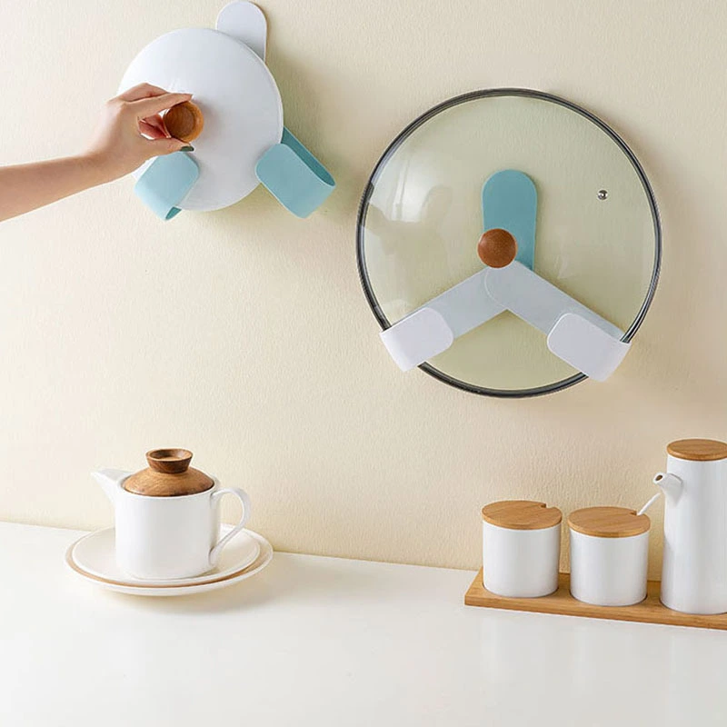 Rotation Adjustment Pan Cover Holder Useful Spoon Pot Lid Shelf Cooking Storage Kitchen Decor Tool Stand Holder