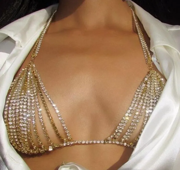 Sexy Diamond Chain Bikini Chest Chain