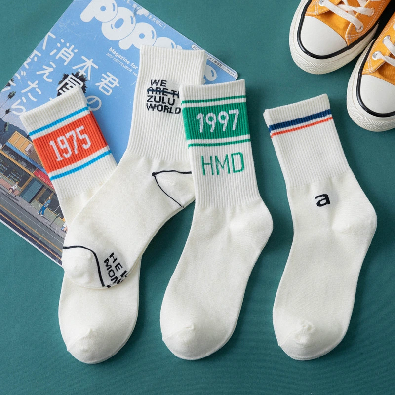 Men's And Women's Trendy Net Red Ins Cotton Tube Socks Hip-Hop Alphabet Socks