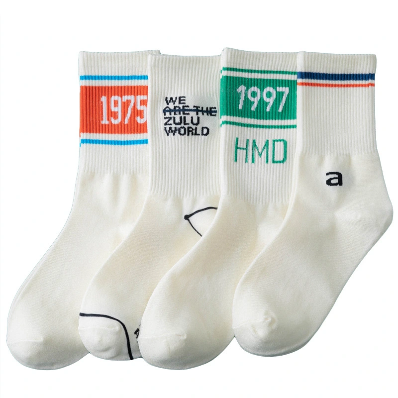Men's And Women's Trendy Net Red Ins Cotton Tube Socks Hip-Hop Alphabet Socks