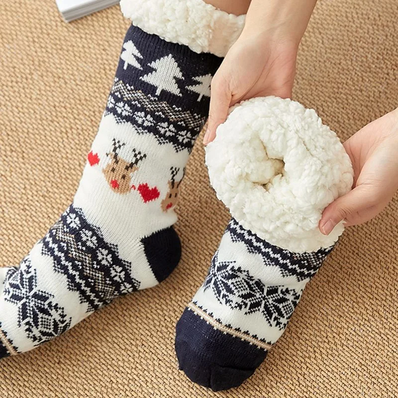 Christmas socks female autumn and winter tube floor socks