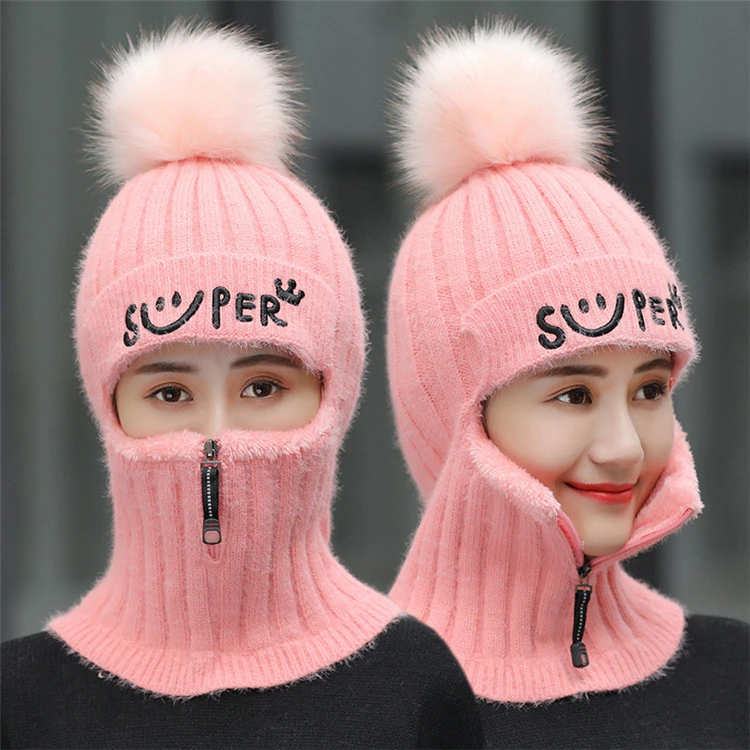 Women's outdoor cycling warm all-in-one hat