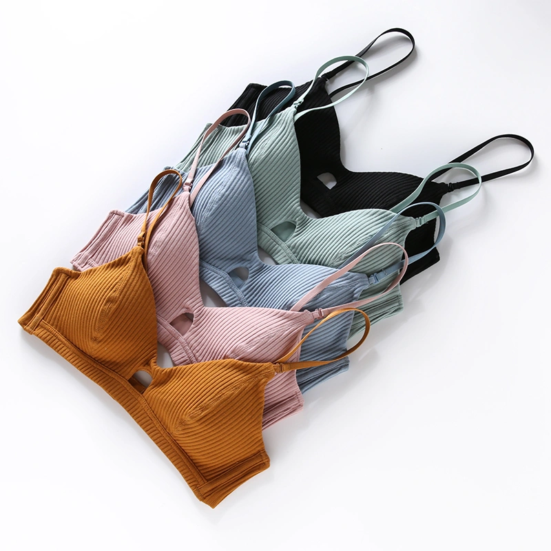 Fashionable French triangle cup bra underwear set