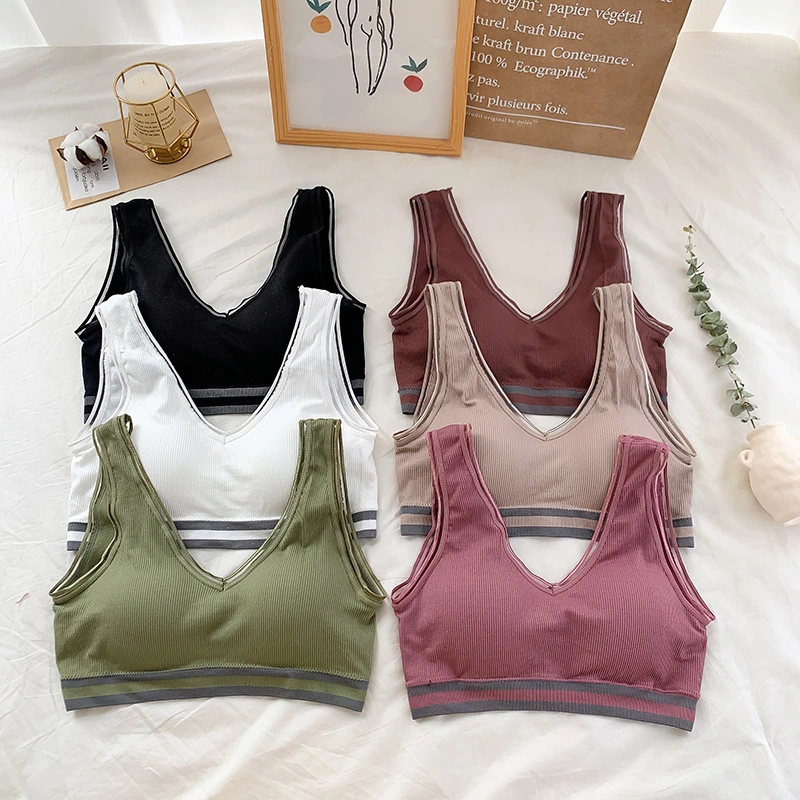 Seamless V-neck Yoga Sports Bra