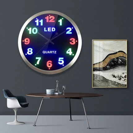 Luminous wall clock living room