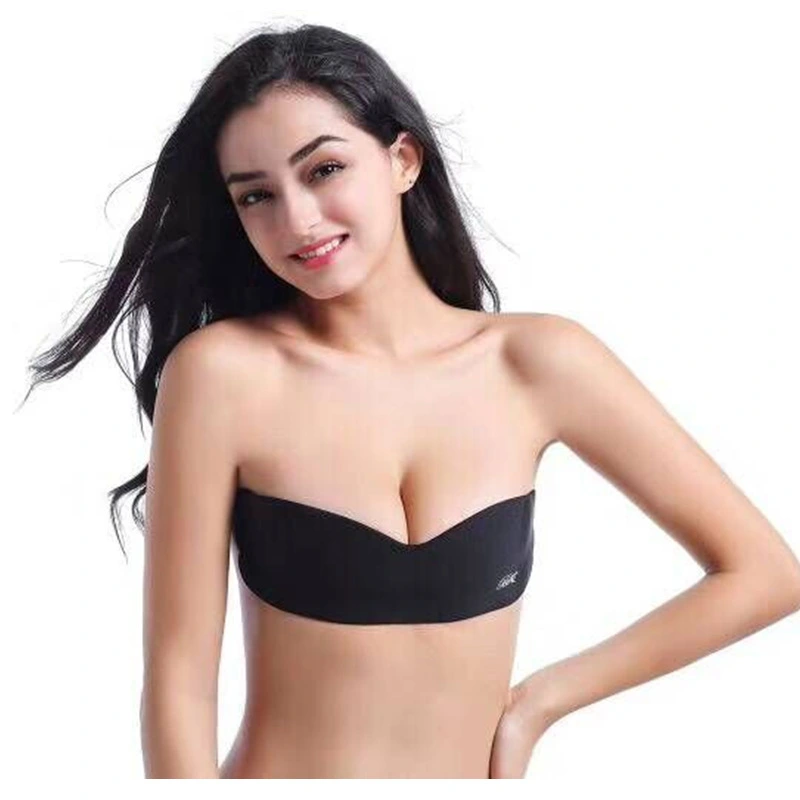 One-piece chest stickers breathable no steel ring invisible bra gathered a word strapless invisible underwear