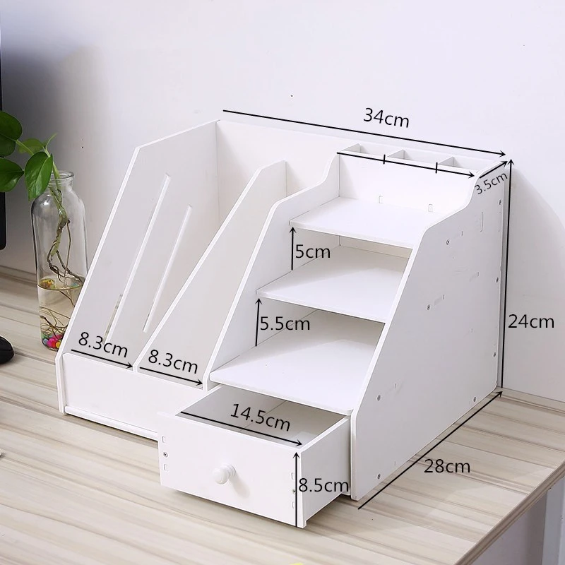 White dormitory desktop storage rack