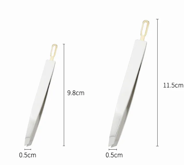 Stainless steel plucking tweezers clip dual-use eyebrow clip