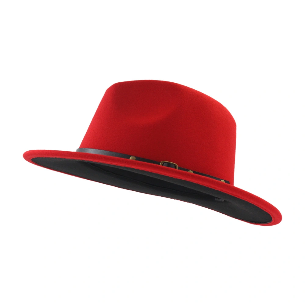  Automne et Hiver Laine Chapeau De Fedora De Mode Femme En Laine chapeau haut-de-forme Noir Chapeau Rouge Fedora Hommes L'église Panama Sombrero Chapeau
