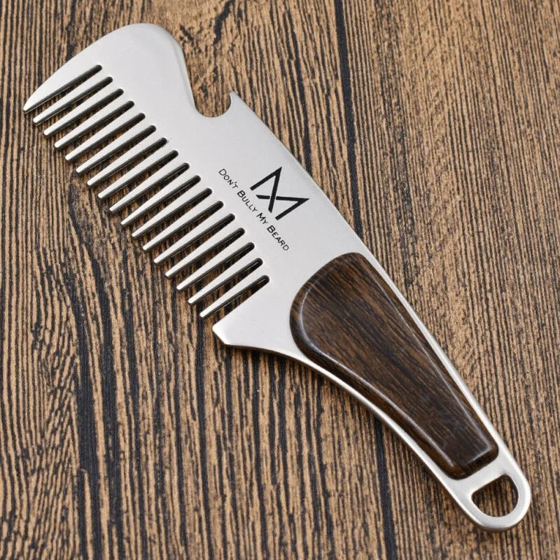 Men's metal comb bottle opener