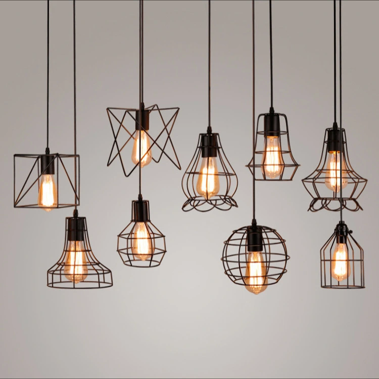 Modern Iron Cage Chandelier Hanging Pendant Lamp