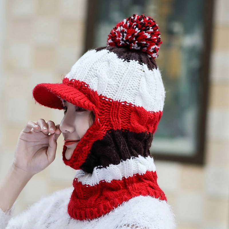 Women's plush thick woolen hat earmuffs