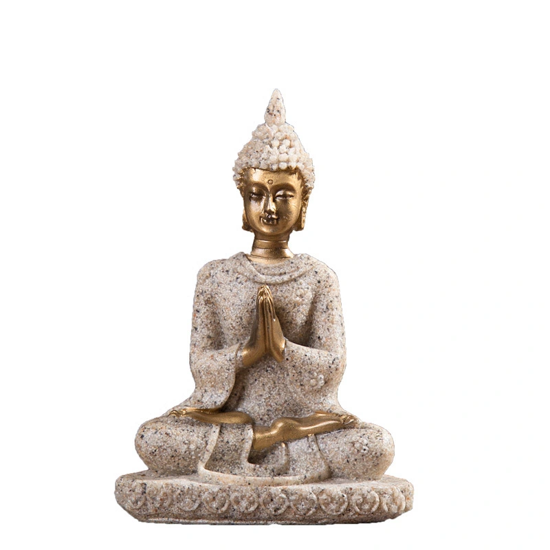 Sandstone resin crafts small sitting Buddha ornaments