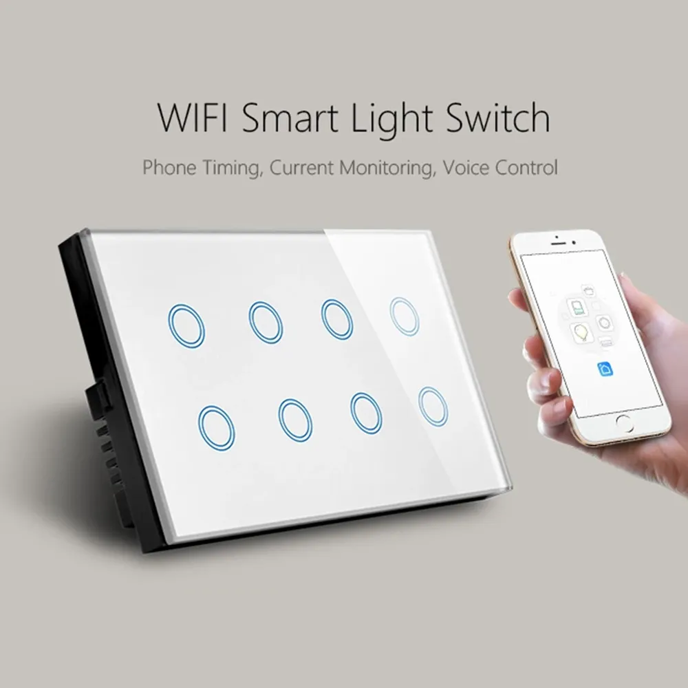 Smart Touch Light Wall Switch Interruptor Glass Panel