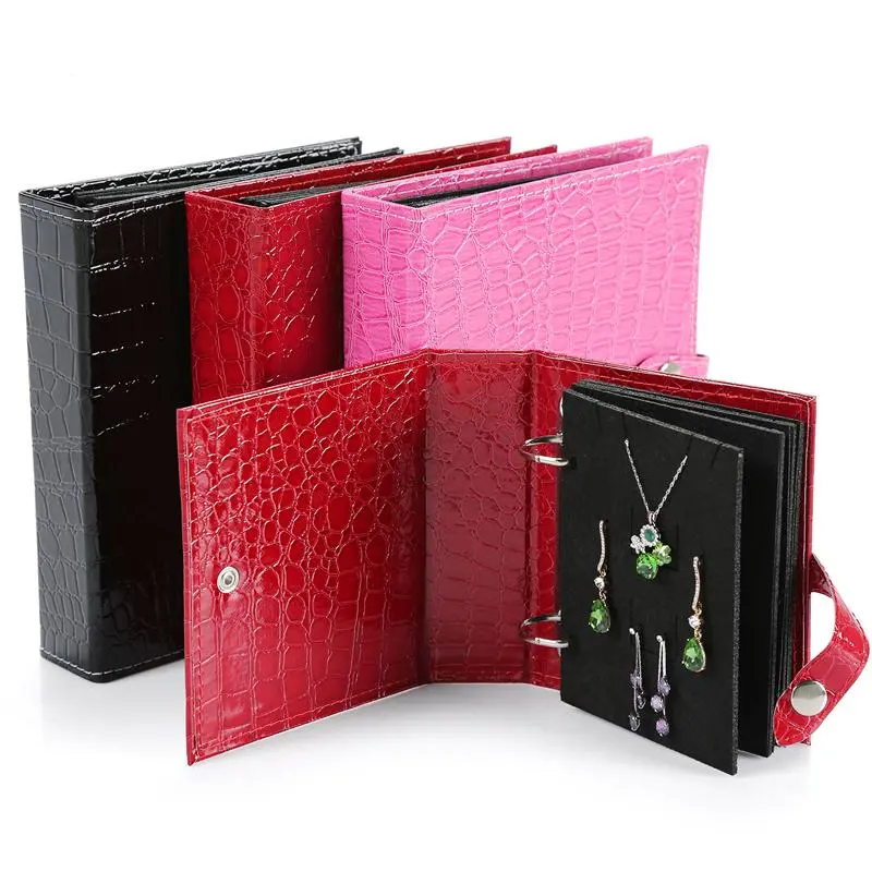 Shore non-portable creative jewelry jewelry storage box Leather earring earring storage book Jewelry album box