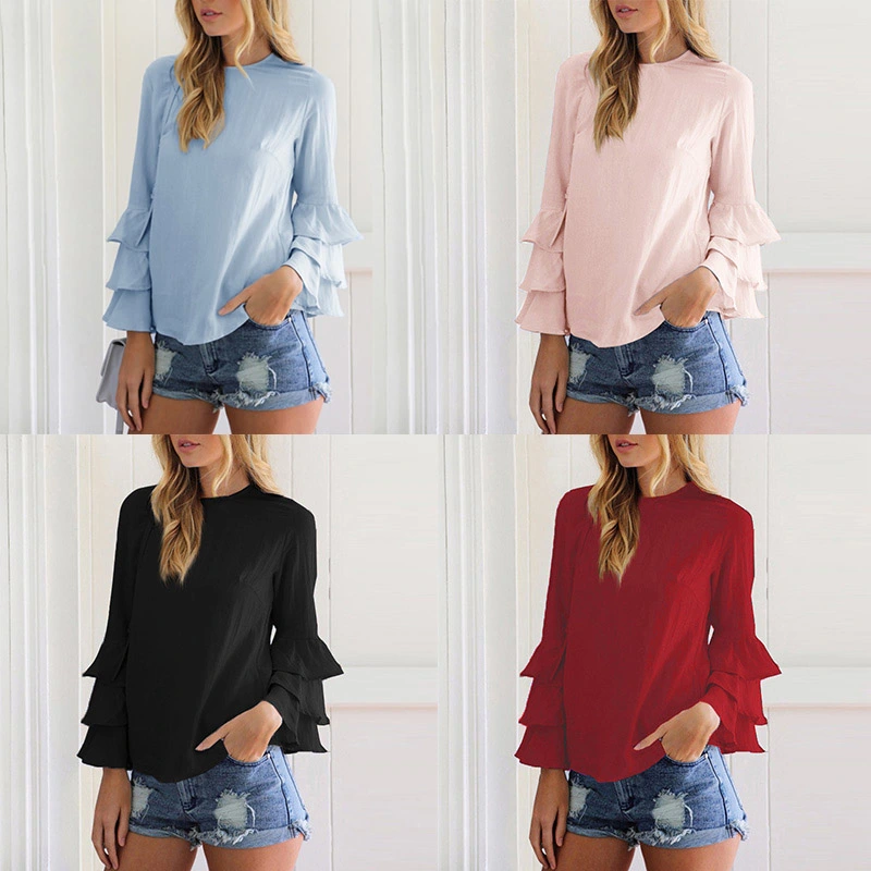 Plus size folded sleeve shirt