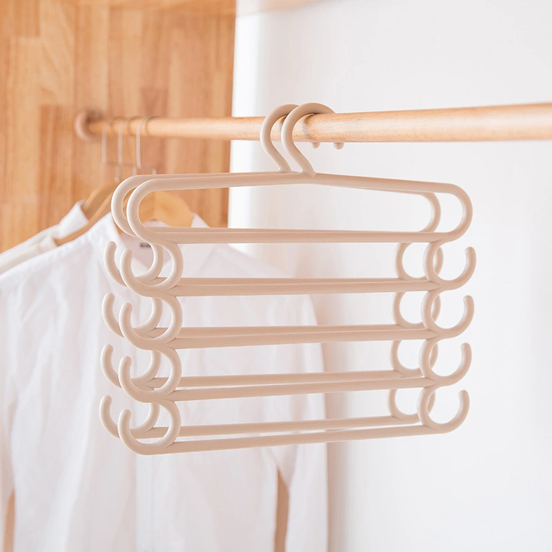 Stainless Steel Wardrobe Storage Type Pants Trousers Hanger Multi Layers Clothing Towel Storage Rack Closet Space Saver