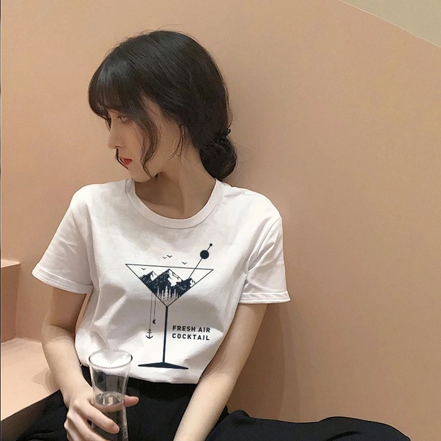 Printed universe faith Harajuku T-shirt