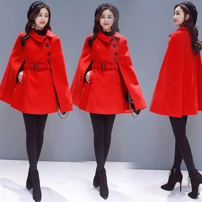 Slim fit long-sleeved woolen coat