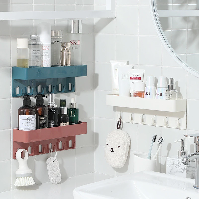 Punch Free Toilet Toilet Wash Table Storage Rack Bathroom Wall Mounted Shelf